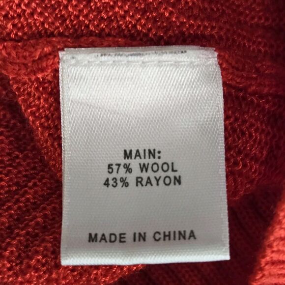 St John Cardigan Sweater Womens XL Red Wool Blend Mixed Knit Designer Luxury - Picture 7 of 11